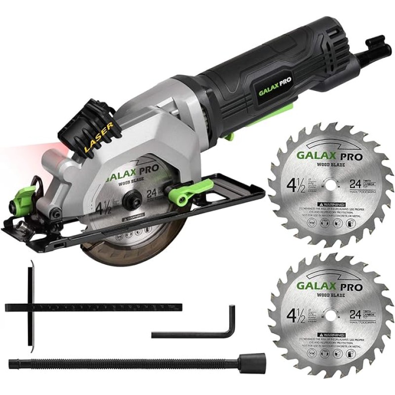 3500RPM Circular Saw with Laser Guide, Max. Cutting Depth1-11/16"(90°)