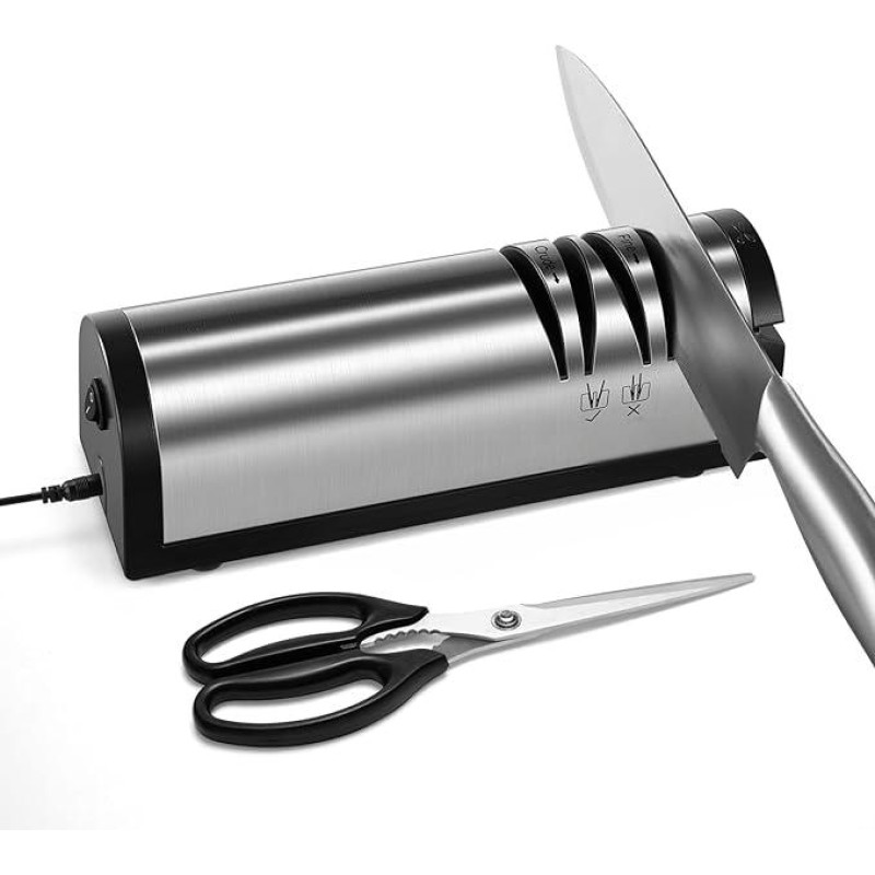 Knife Sharpener, Professional 2 Stage Electric Knife Sharpener for Quick Sharpening & Polishing